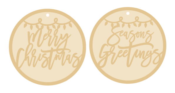 3mm mdf Two Sided Bauble