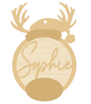 3mm mdf Personalised Rudolph Hat and Nose Bauble