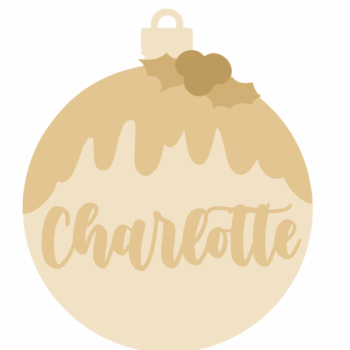 3mm mdf Little Treasures Layered Christmas Pudding Name Bauble
