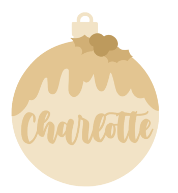 3mm mdf Little Treasures Layered Christmas Pudding Name Bauble
