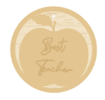 3mm mdf Little Treasures Best Teacher Apple Round Bauble