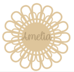 3mm mdf Double Sunshine Flower - with name