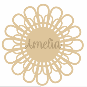 3mm mdf Double Sunshine Flower - with name