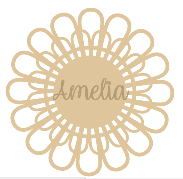3mm mdf Double Sunshine Flower - with name