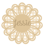3mm mdf Layered Rattan Double Petal Flower – with name