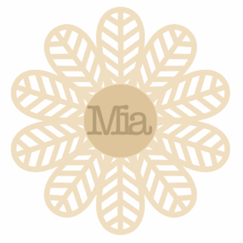4mm oak veneer Chevron Flower - with name