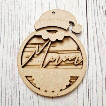 3mm mdf Personalised Mrs Claus Bauble