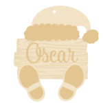 3mm mdf Personalised Signpost Santa Bauble