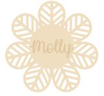 3mm mdf Chunky Chevron Flower - with name