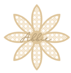 4mm oak veneer Layered Rattan 8 Pointed Daisy – with name
