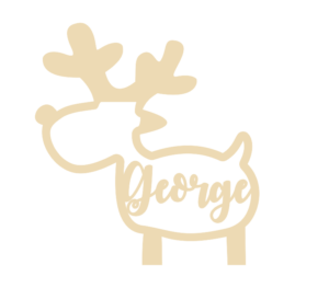3mm mdf Personalised Reindeer Shape