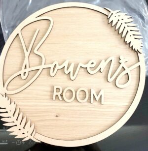 4mm Oak Veneer +3mm mdf Two Name Leaf Plaque