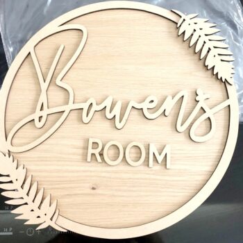 4mm Oak Veneer +3mm mdf Two Name Leaf Plaque