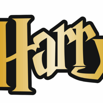 Black and Gold Mirror Acrylic HP Style Layered Name
