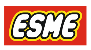 Red, Yellow, Black and White Acrylic Lego Style Layered Name