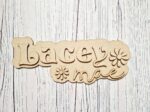 3mm +3mm mdf Layered Double Names with Layered Daisies.