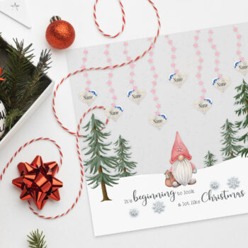Printed IKEA Ribba or Sannahed Replacement Front Acrylic - Christmas Gnome Hanging Hearts