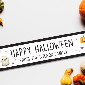 Personalised Halloween Foamboard Printed Sign - Watercolour Characters