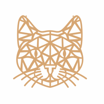 4mm mdf Geometric Cat Face