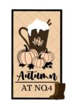 3mm mdf Layered Autumn At Mug House Number Sign