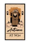 3mm mdf Layered Autumn At House Number Sign
