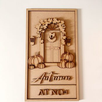 3mm mdf Layered Autumn At House Number Sign