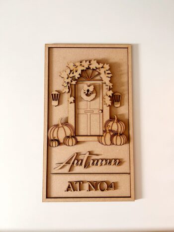 3mm mdf Layered Autumn At House Number Sign
