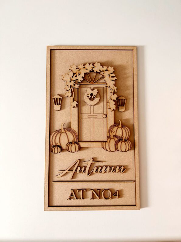 3mm mdf Layered Autumn At House Number Sign