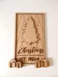 3mm mdf Layered Christmas Tree House Number Sign