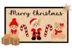 3mm mdf Merry Christmas Teddy Bear Plaque