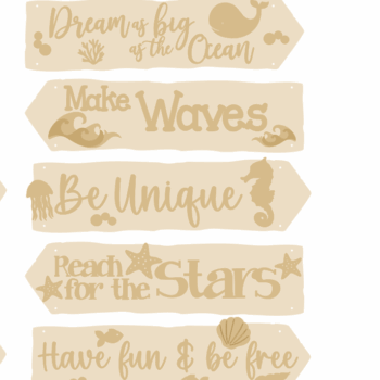 3mm mdf Under The Sea Signposts (5 signs)