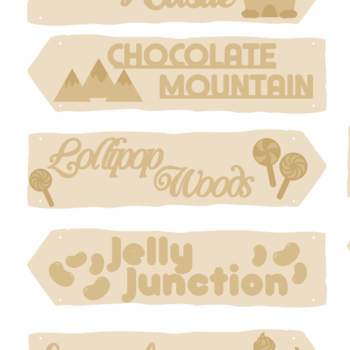 3mm mdf Candy Shop Signposts (5 signs)