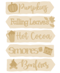 3mm mdf Autumn Signposts Style 1 (5 signs)