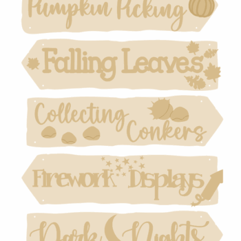 3mm mdf Autumn Signposts Style 2 (5 signs)