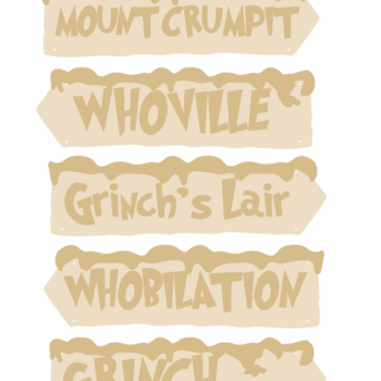 3mm mdf Grinch Signposts (5 signs)