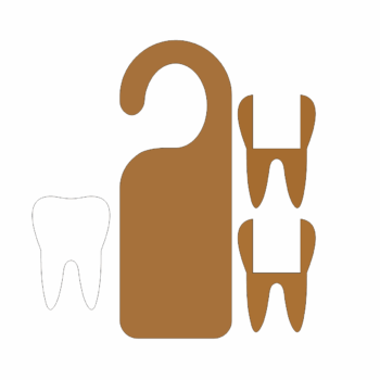 4mm Oak Veneer Tooth Fairy Door Hanger with White Acrylic Tooth