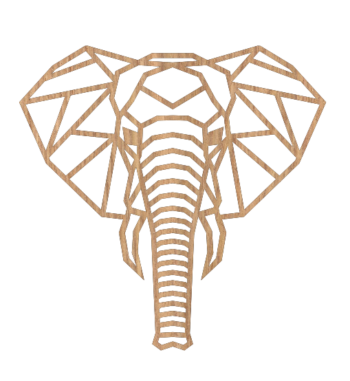 4mm mdf Geometric Elephant Head