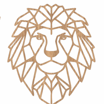 4mm mdf Geometric Lion Head