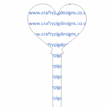 3mm Heart Balloon Acrylic Cake Topper