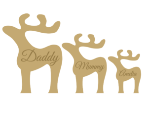18mm Tall Reindeer Shape with optional engraved name