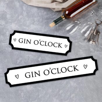 Printed Gin O'Clock Street Sign