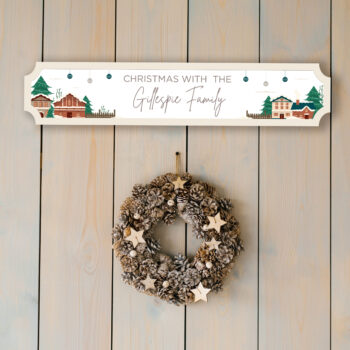 Christmas at the anyname Street Sign - Alpine Lodge Design