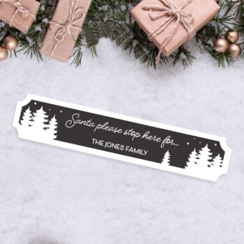 Personalised - Monochrome Trees Stop Here Street sign