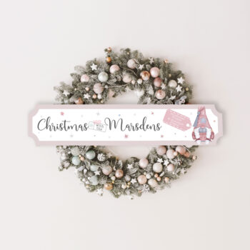 Christmas with the anyname Street Sign - Pink Watercolour Gnome