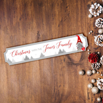 Christmas at the anyname Red Gnome Street Sign