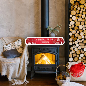 Christmas at the anyname Street Sign - Red Xmas