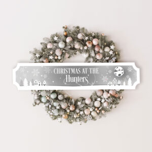 Christmas at the anyname Street Sign - Silver Grey
