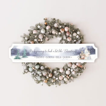 Christmas at the anyname Street Sign - Winter Animal Scene