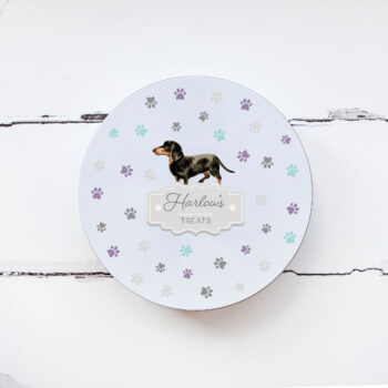 Personalised Printed White Christmas Dog Treat Tin