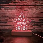 floral star led night light